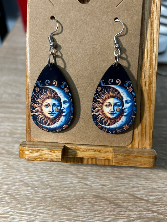 Sun and moon earrings