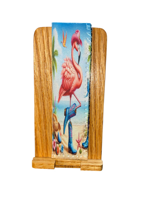 Flamingo cowboy popsicle holder